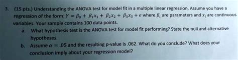 Solved Pts Understanding The Anova Test For Model Fit In A