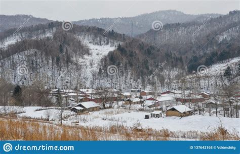 Snow Village in Mohe County, China Stock Photo - Image of season, fence ...