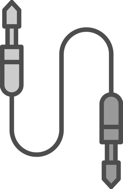 Auxiliary Cable Line Filled Greyscale Icon Design Vector Art