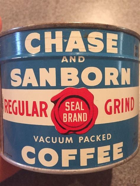 Full Key Wind Coffee Tin Chase Sanborn Seal Brand New York