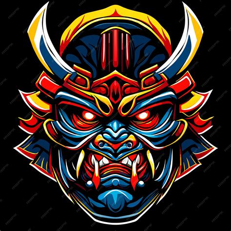 Premium Vector Japanese Battle Traditions Vector Samurai Mask Artwork