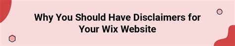 Disclaimers For Wix Websites Termsfeed