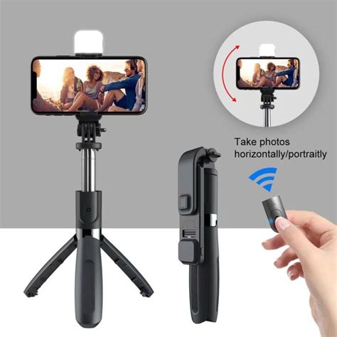 In Selfie Stick With Fill Light Tripod Monopod Wireless Bluetooth