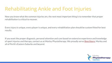 Ppt Ankle Injury Rehabilitation For Athletes Morley Physiotherapy