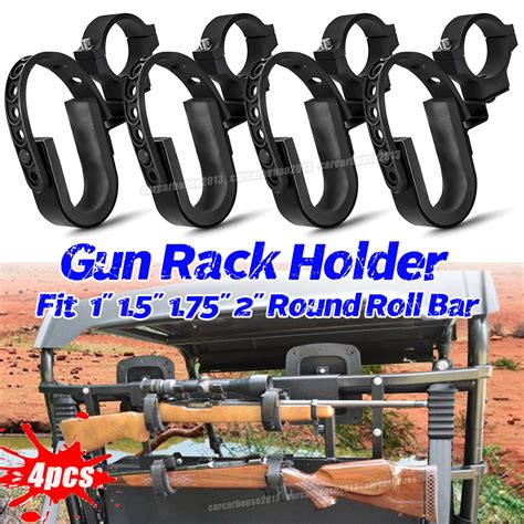 4pcs UTV Gun Holder Rack Shovel Mount For 1 2 Round Roll Bar Polaris