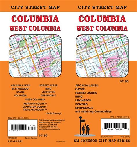 Columbia / West Columbia, South Carolina Street Map - GM Johnson Maps