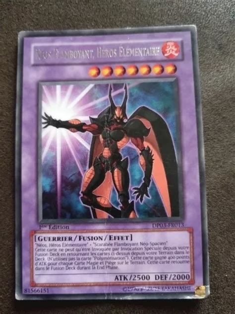 CARTE YU GI OH 1ÈRE edition Néos Flamboyant Héros Élémentaire EUR 8