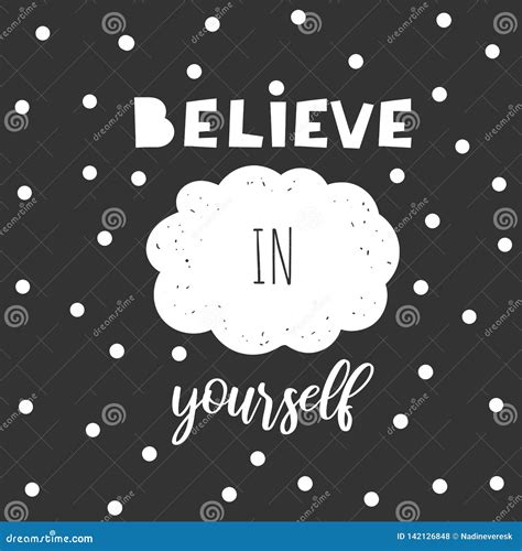 Motivating Quote On Black Background With White Polka Dots Believe In