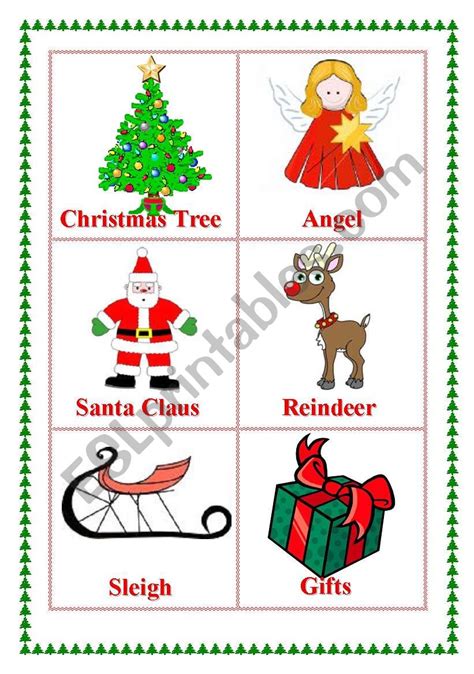 Christmas Vocabulary Flashcards Esl Worksheet By Nita551