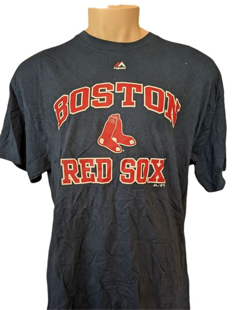 Majestic Boston Red Sox T Shirt Size 2xl Blue For Sale Online Ebay