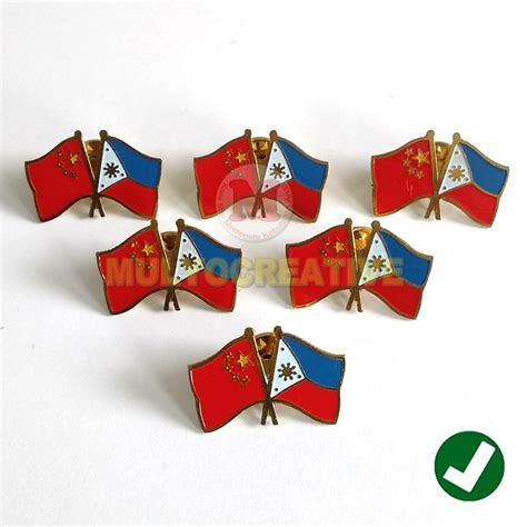 Jual Pin Bendera Persahabatan Negara Cina Dan Filiphina Bros China