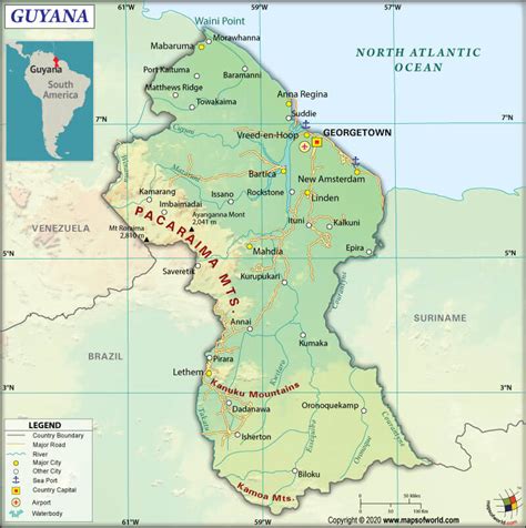 Map Of Guyana Showing Natural Resources