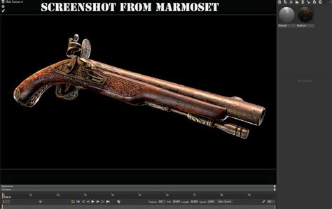 Artstation Flintlock Pistol Game Ready Marmoset Scene Presentation File Psd Game