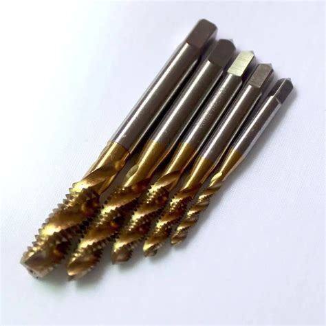 Pcs Hss Titanium Coated Spiral Flute Metric Threading Taps Taper