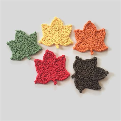 Fall Leaves Cotton Crochet Coasters Individually or a Set of - Etsy