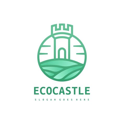 Plantilla De Logotipo De Castillo De La Naturaleza Vector Premium