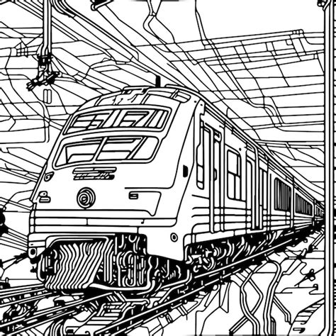 Arte De Linha Vetorial Comboio Em Movimento Desenho De Linha De Trem