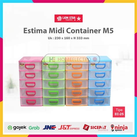 Jual Estima Midi Container M Ec Lion Star Laci Plastik Kecil Susun