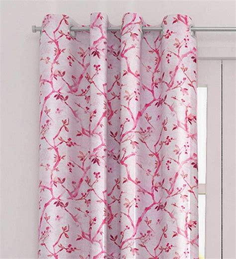 Buy Pink Polyester Light Filtering Feet Eyelet Curtain Piece By