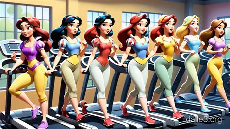 Disney Princesses Workout Gym Exercise Routine With Snow White Belle