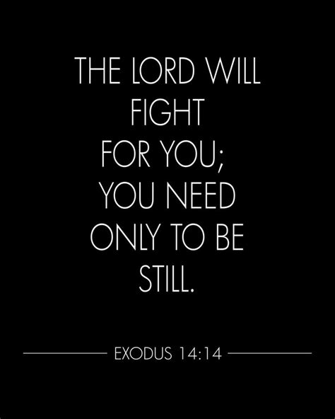 The Lord Will Fight For You You Need Only To Be Still Exodus 14 14