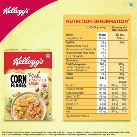 Kellogg S Corn Flakes With Real Kesar Pista Badam G Jiomart