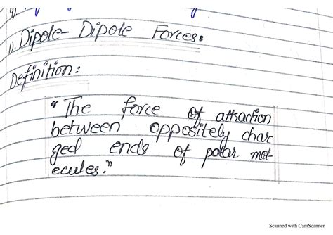 SOLUTION: Dipole dipole forces and their properties - Studypool