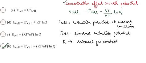 Solved The Nernst Equation At 20oc Is Nernst Equation 20c Calculate The Equilibrium Potential