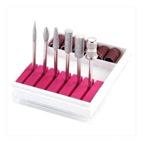 Kit 6 Brocas e 6 Refil De Lixas Para Lixa Elétrica Bits Unhas Acrigel