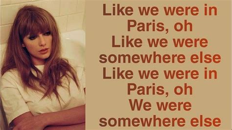 Full Lyrics Of Taylor Swift Paris Song