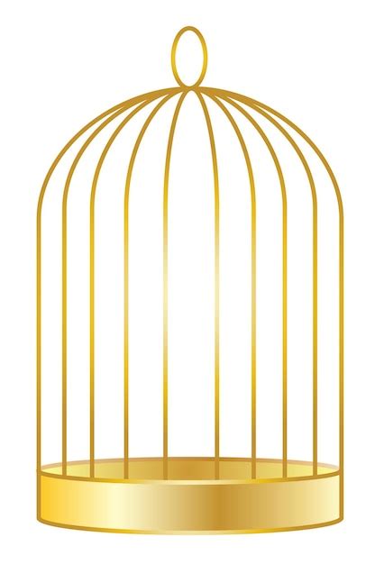 Premium Vector A Yellow Bird Cage With A Gold Finish