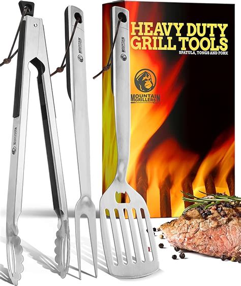 Mountain Grillers Grill Zubehör Set 3er Pack Langlebiges Edelstahl