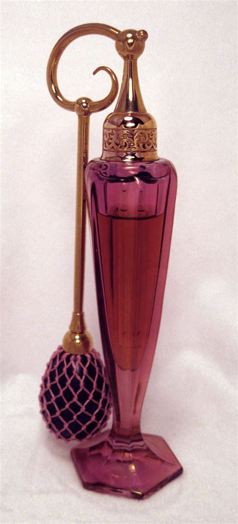 Devilbiss Perfume Bottle Cranberry Luster With Rams Head Top Circa