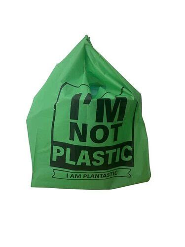 Green W And D Cut 100 Compostable Biodegradable Carry Bags For