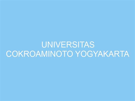 Universitas Cokroaminoto Yogyakarta