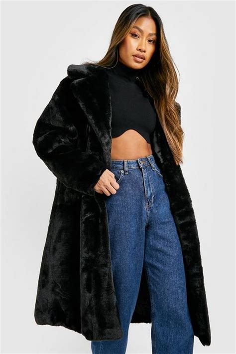 Luxe Faux Fur Coat Boohoo Uk