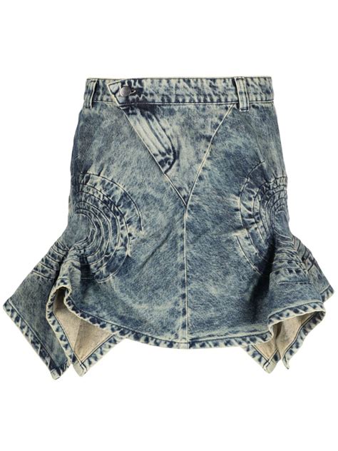 Masha Popova Blue Drift Denim Mini Skirt Browns