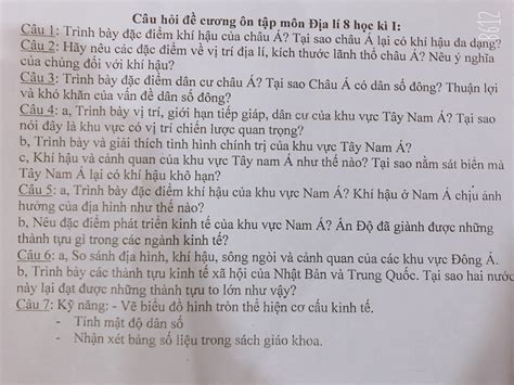 Câu 1: Trình bày đặc điểm khí hậu của châu Á? Tại sao châu Á lại có khí ...