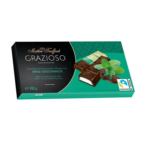 Barra De Chocolate Amargo Grazioso Recheio De Menta Maitre Truffout