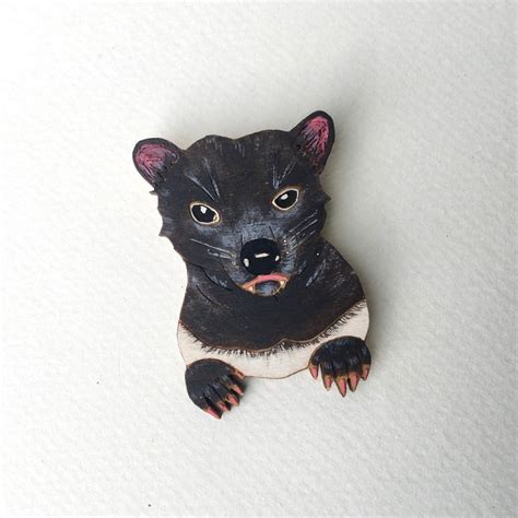 Tasmanian Devil Jewellery Australian Animal Pin Forest Tassie Etsy