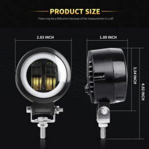 3 Inch 40W LED Fog Light With LED Round DRL Angel Eye For Bikes Dug