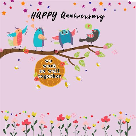 We Work So Well Together Anniversary Ecard Send A Charity Card Birthday Anniversary Thank