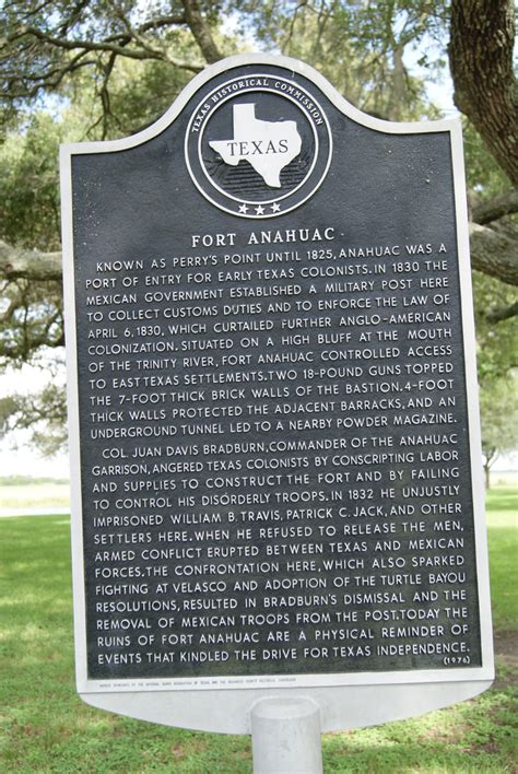 Fort Anahuac - TEXAS HISTORICAL MARKERS