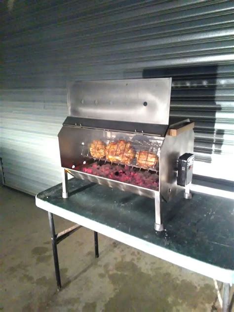 Mini Stainless Steel Coal Spit Braai Unit Spit Braai Catering Cape Town