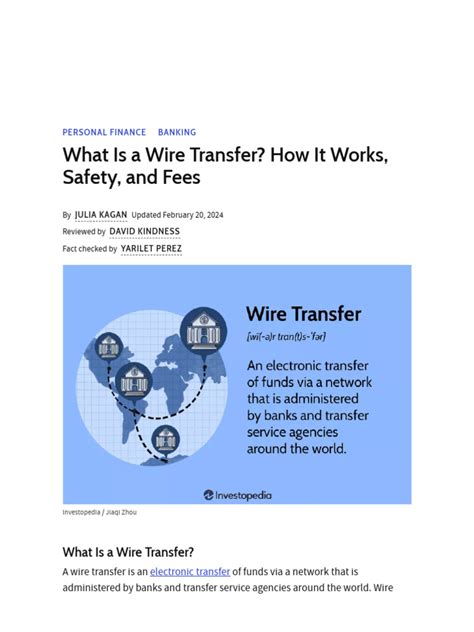 What Is A Wire Transfer How It Works Safety And Fees Pdf Wire Transfer Banks