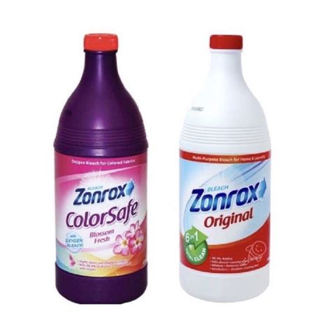 Zonrox Bleach Color Safe Blossom Fresh With Oxygen Bleach 900ml, Zonrox Bleach Original 1 Liter ...