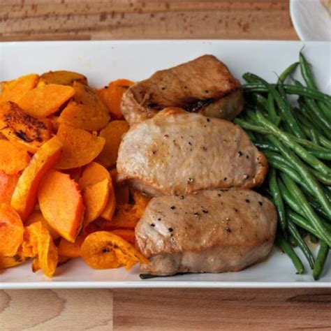 Sheet Pan Pork Chops Butternut And Green Beans