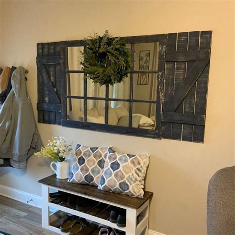 Mirror Shutters Farmhouse Wall Decor Farmhouse Decor Living Room