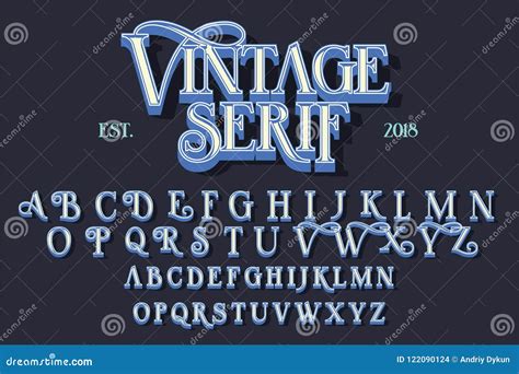 Fuente De Las Letras Del Trazo De Pie Del Vintage Ilustraci N Del