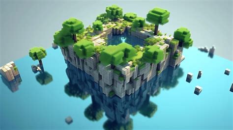 Premium Photo An Aweinspiring 3d Landscape Of A Cube World Where